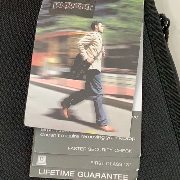 Jansport FIRST CLASS 13” messenger - Blk/Blue Streak - Picture 13 of 14